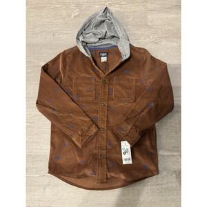 OshKosh Boys Hooded Shirt NEW NWT Jacket Size 10 Button Down Multicolor
